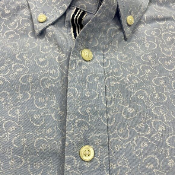 Robert Graham Shirt Mens Extra Large Blue Wall Street Money Bags Long Sleeve - Picture 4 of 12